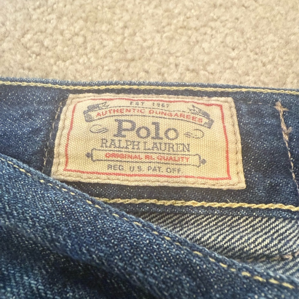 Ralph Lauren Distressed Blue Patchwork Jeans - image 4